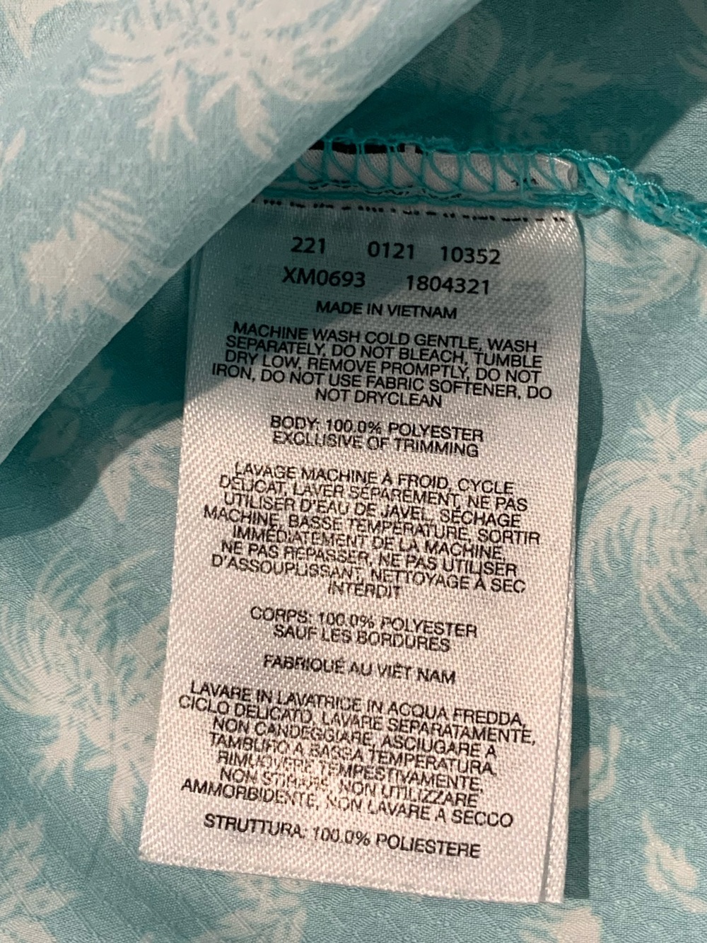 Columbia PFG Super Slack Teal Short Sleeve Floral Button-Down Fishing Shirt, XXL - Picture 10 of 11